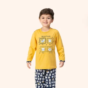 Pijama Manga Longa Love Pets Masculino em Algodão - Lua Encantada
