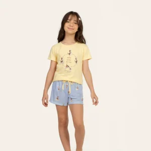 Short Doll Manga Curta Dog Yoga Infantil - Lua Encantada
