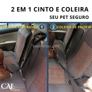 Cinto de segurança 2 em 1 para pets - Proteja seu amigo !!!