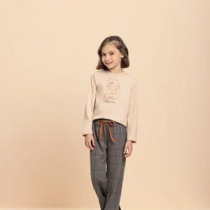 Pijama Manga Longa Infantil Família Grid em Algodão - Lua Encantada