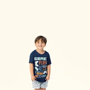 Pijama Manga Curta Masculino Infantil Play - Lua Encantada