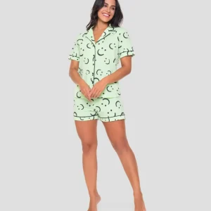 Pijama Alfaiataria Curto Happy em Algodão - Bocejinho