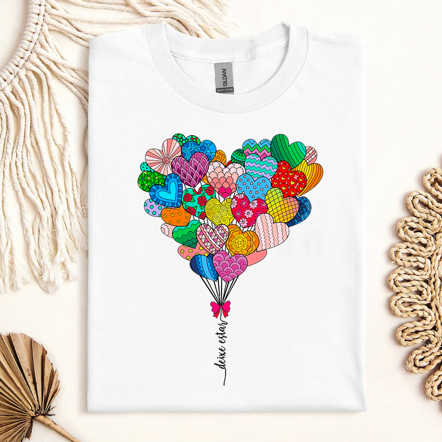 Camiseta Deixe Estar Balão De Corações - Image 4