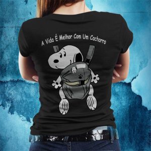 Camiseta É Carregado Nas Costas A Vida É Melhor Com Um Cachorro