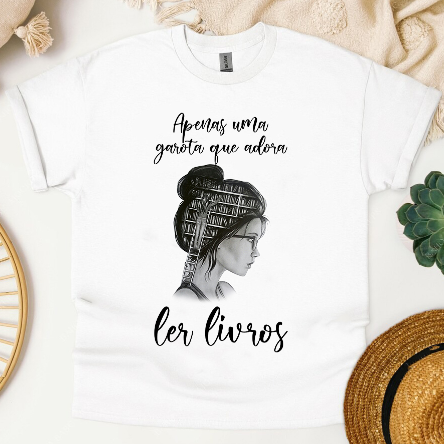 Camiseta Livros Apenas Uma Garota Que Adora Ler Livros - Image 3