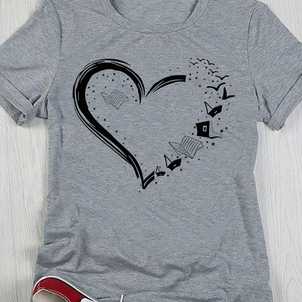 Camiseta Livros Em Formato De Coração - Image 4