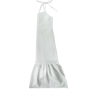 Vestido Bruma Coralina Longo Linho Branco Babado Tamanho Ùnico