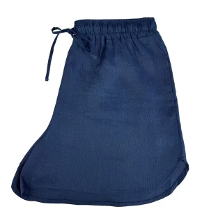 Shorts Canto Das Conchas Linho Marinho Alfaiataria