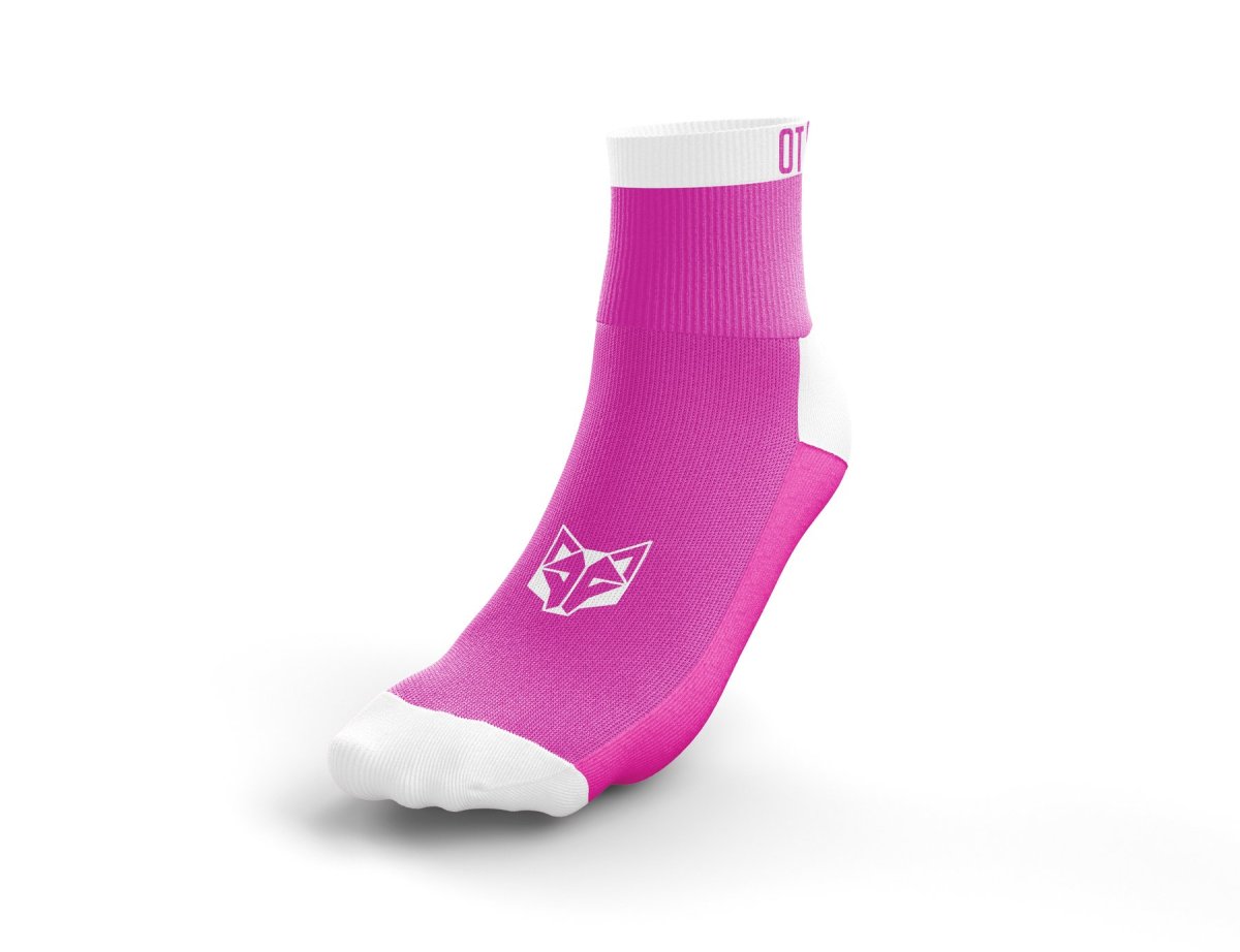 OTSOSPORT Meias Low Cut – Rosa Fluo / Branco