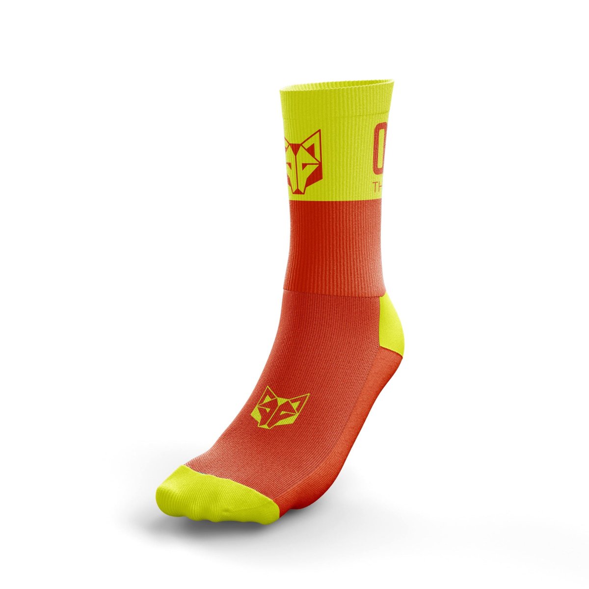 OTSOSPORT Meias Medium Cut – Laranja Fluo / Amarelo Fluo