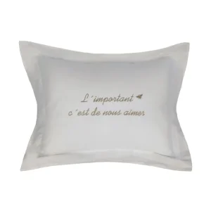 Almofada Abeille Frase Bordada  Dourado 40X50